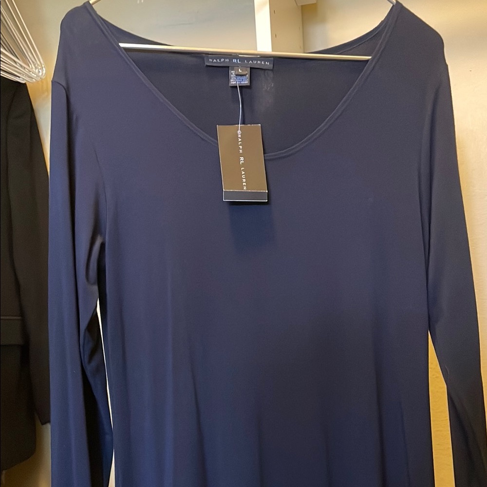 Ralph Lauren Blue Fitted Long Sleeve dress